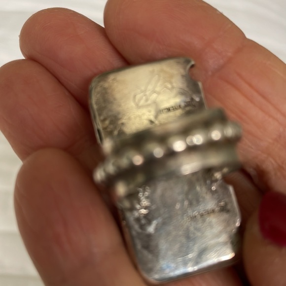 Vintage 70’s Native American Coral green turquoise and sterling silver unique… - Picture 4 of 6